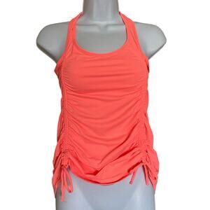Alii Sport Coral Carina Ruched Workout Tank Top UPF 50 Racerback Moisture Wick M